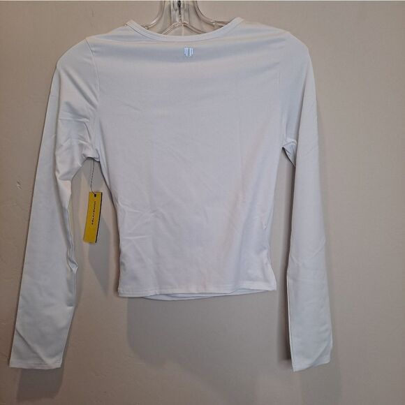 EleVen by Venus Williams fallen petals wrap long sleeve top White NWT. - Picture 4 of 8